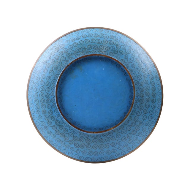 Antique Meiji Japanese Cloisonne Enamel Dragon Charger Plate For Sale - Image 4 of 5