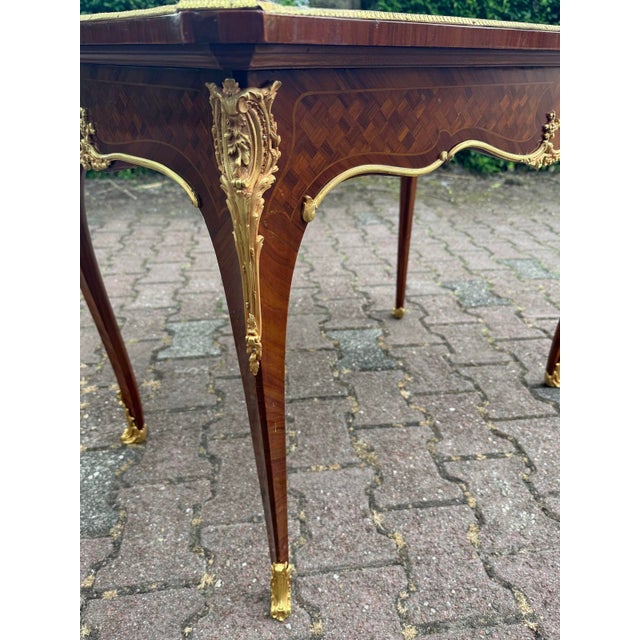 Brown 1840s French Neoclassical Mahogany Gilt Bronze Table 1pc Art For Sale - Image 8 of 10
