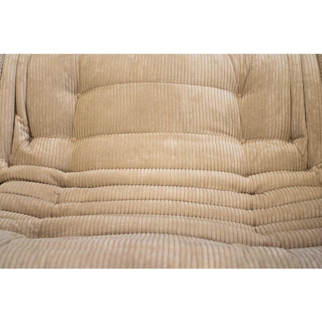 Vintage Two-Seat Togo Sofa with Arms in Beige Corduroy by Michel Ducaroy for Ligne Roset, 1970s For Sale - Image 15 of 18