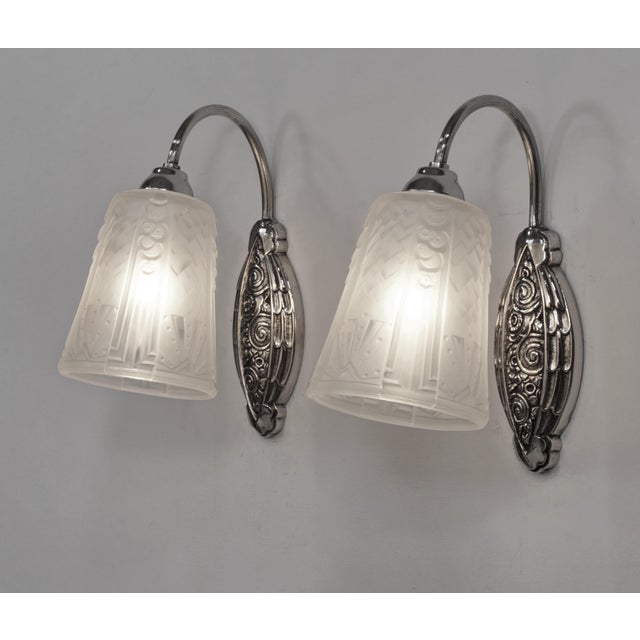 Art Deco French Art Deco Wall Sconce by Marcel Hudry & Muller Freres 1920s France - A Pair For Sale - Image 3 of 7