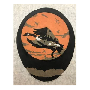 1971 Wild Goose Linocut by John Davis