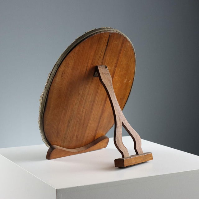 Murano Glass and Wood Table Mirror For Sale - Image 6 of 7