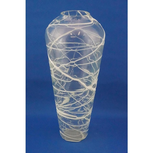 Murano Glass Vase in White Glass Paste Lattice, 1940s For Sale - Image 4 of 18