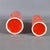 Space Age Red Ceramic Cylinder Vases, 1960s, Set of 2 For Sale - Image 9 of 13