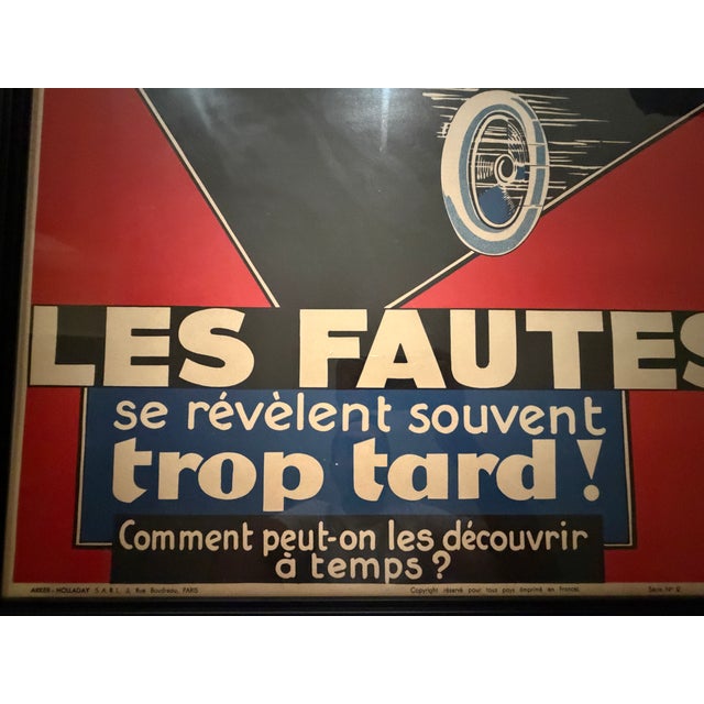 1940s French Art Deco - Les Fautes Se Révèlent Souvent Trop Tard!, Aviation Safety Poster For Sale In Washington DC - Image 6 of 8