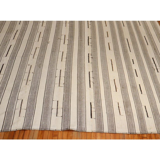 Vintage Zabihi Collection Oversize White Gray Turkish Kilim For Sale - Image 4 of 12