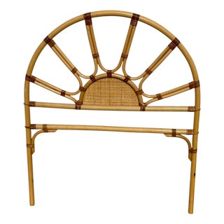 Vintage French Rattan Headboard, 1970s For Sale
