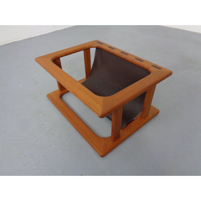 Teak & Suede Magazine Rack from Aksel Kjersgaard for Salin Mobler, Denmark, 1960s by Aksel Kjersgaard For Sale - Image 10 of 11