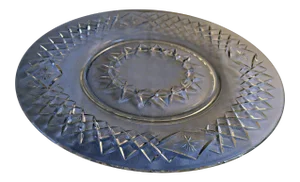 Vintage Pressed Glass Criss Cross Pattern Platter