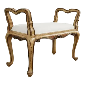 19th Country French Provincial Painted Bench or Footstool
