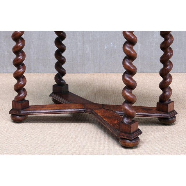 19th Century Baroque Oak Console Table with Twist Legs, Sweden For Sale - Image 11 of 13
