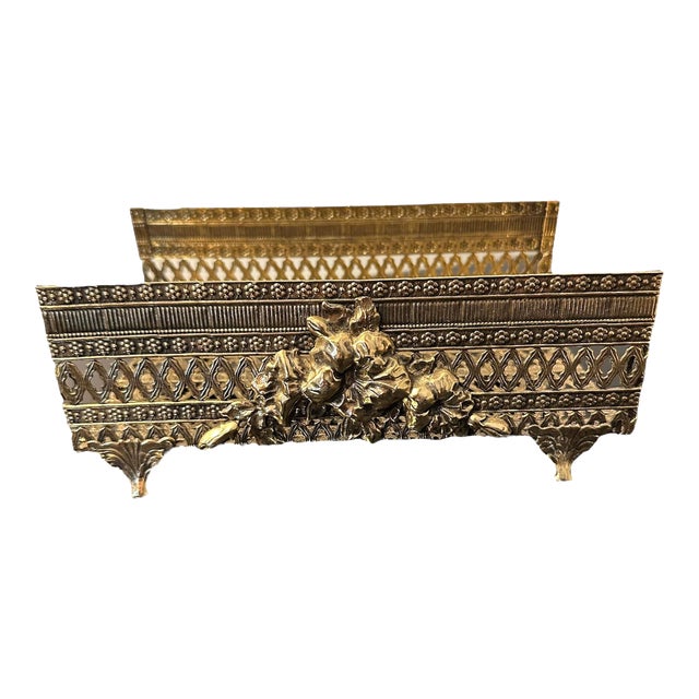 Vintage Gold Tone Filigree Metal Tissue Box For Sale