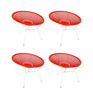 Outdoor Balloon Lounge Chairs, Italy, 1970s, Set of 4 For Sale