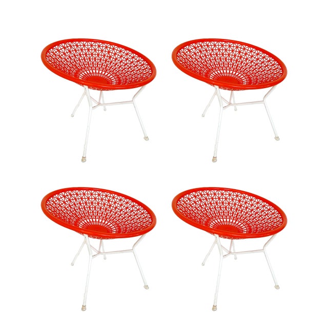 Outdoor Balloon Lounge Chairs, Italy, 1970s, Set of 4 For Sale