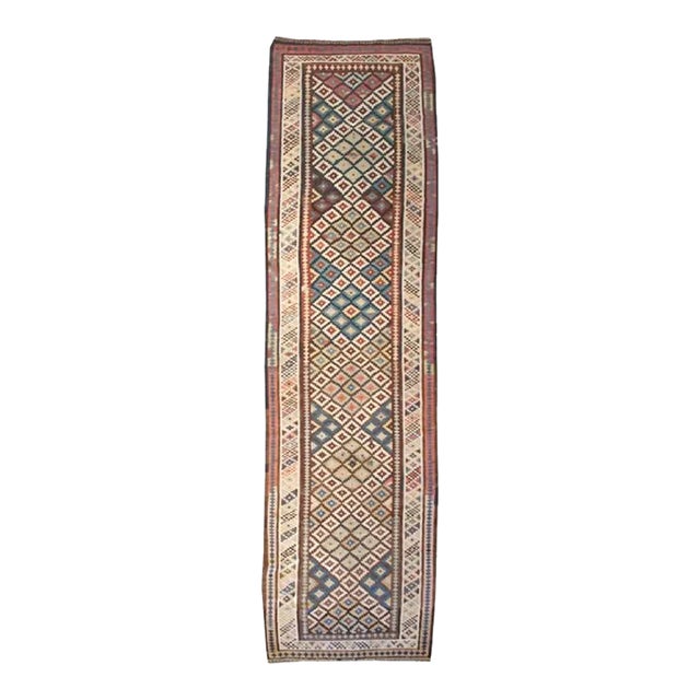 Early 20th Century Saveh Kilim Runner For Sale