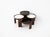 Wooden nesting table. Reversible black and white top. Stamped Cassina. Wear due to time and age of the table. Measures:...