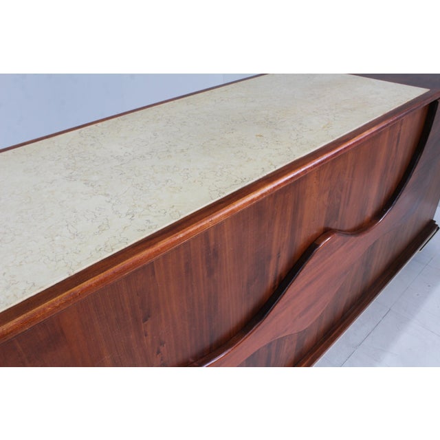 Brown Vintage Shop Counter Sideboard in Marble and Wood, Italy, 1970s For Sale - Image 8 of 12