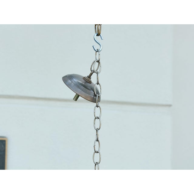 Metal Mid 20th Century Spanish Midcentury Gilt Metal Semi-Flush Crown Chandelier with Tiered Foliage For Sale - Image 7 of 12