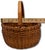 Antique Late 19th Century American Hand Woven Ash Wood Splint Swing Handle Carry Basket - Nice Color & Patina For Sale - Image 18 of 18