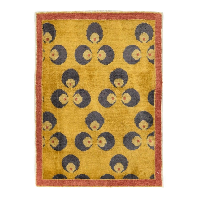Galerie Shabab Collection Mid-20th Century Turkish Art Deco Throw Rug For Sale