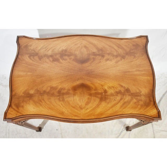 Wood Baker Stately Homes Collection Flame Mahogany Carved Marlborough Tea Table For Sale - Image 7 of 11