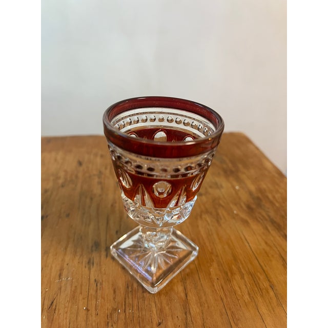 Mid-Century Modern Pair of Mid Century 1960s Regal Crystal Ruby Sipping Glasses For Sale - Image 3 of 6