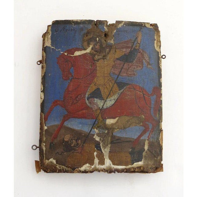 Spanish Antique Spanish Horseback Rider Gesso Painting, Framed For Sale - Image 3 of 8