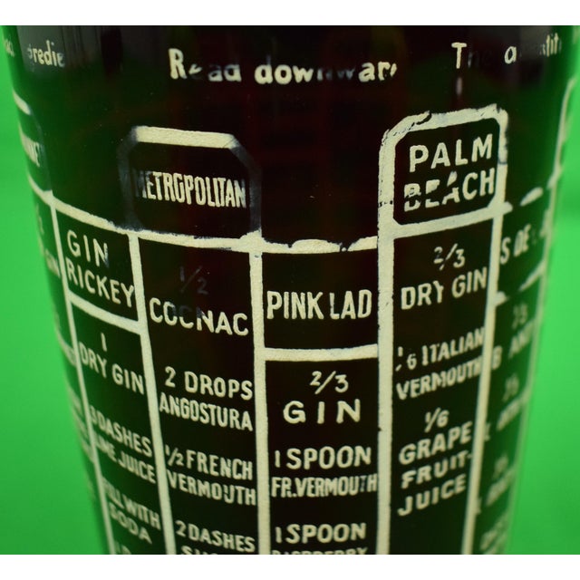 Glass 1930s Ruby Glass Cocktail Shaker W/ 8 Recipes & Chrome Lid/ Spout For Sale - Image 7 of 8