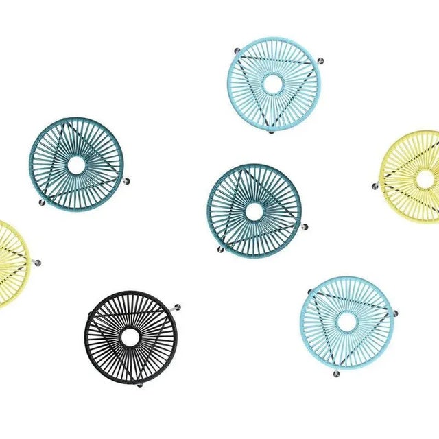 Contemporary Petroleum Blue Centro Stool by OK Design For Sale - Image 3 of 7