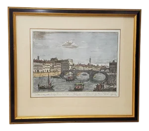 19th Century Antique Hand Colored Engraving After Giuseppe Zocchi