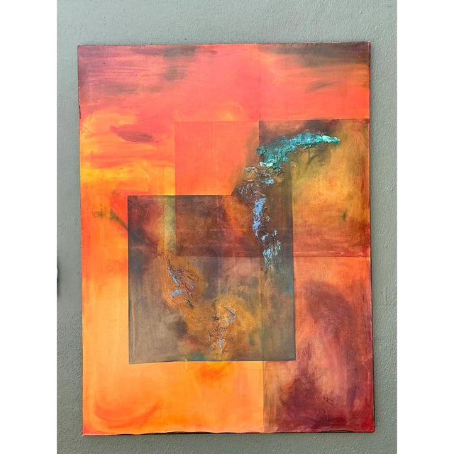 Vintage Abstract Expressionist Oil Painting on Canvas For Sale In West Palm - Image 6 of 13