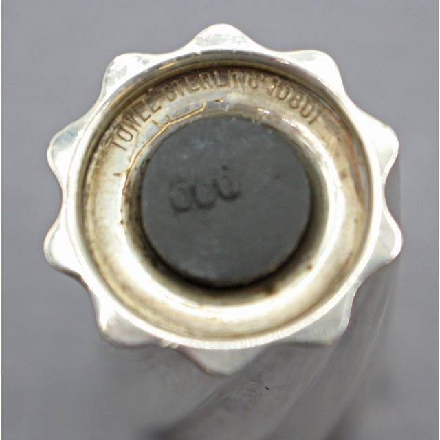 Mid 20th Century Pair of Towle Sterling Silver Salt & Pepper Shakers For Sale - Image 5 of 6