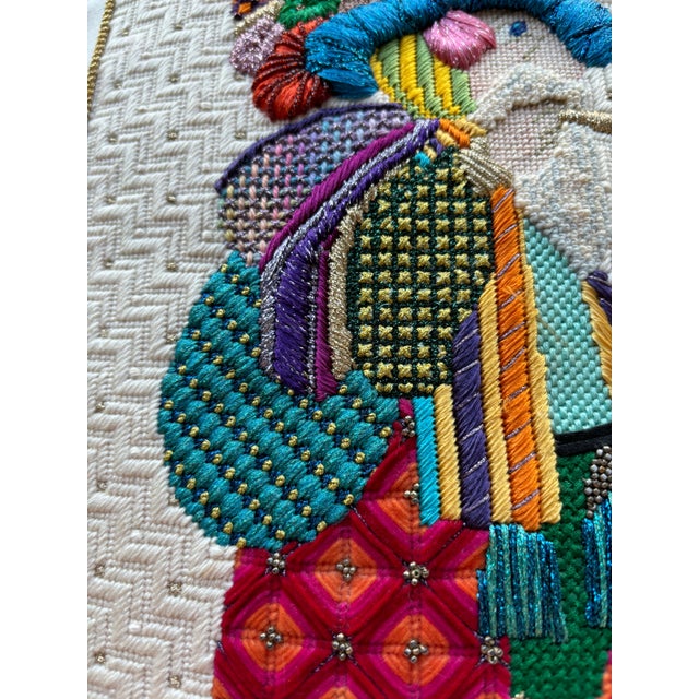 1999 Whimsical Handmade Folk Art Pillow For Sale In Los Angeles - Image 6 of 15