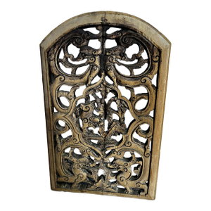 Antique Wood Panel With Carvings of Dragons