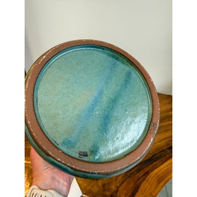 Vintage Mid Century Signed Studio Pottery Vase in the Style of Bitossi For Sale - Image 4 of 8