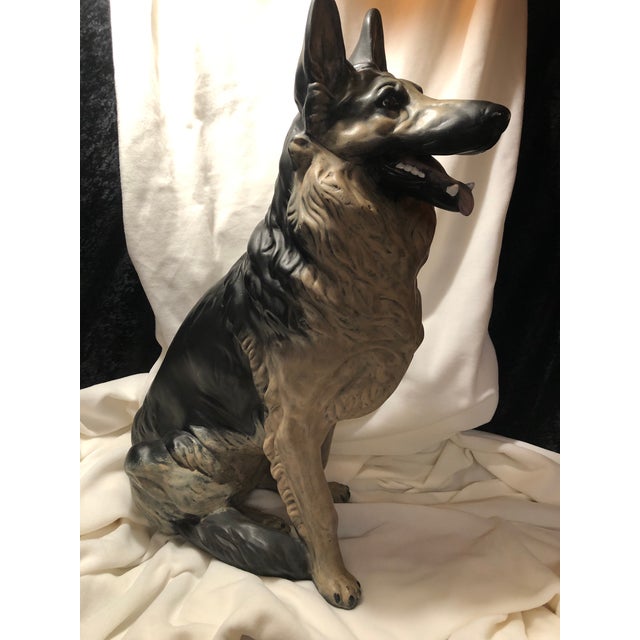 Mid 20th Century Life Size Lifelike Ceramic Shepherd Dog For Sale - Image 11 of 12