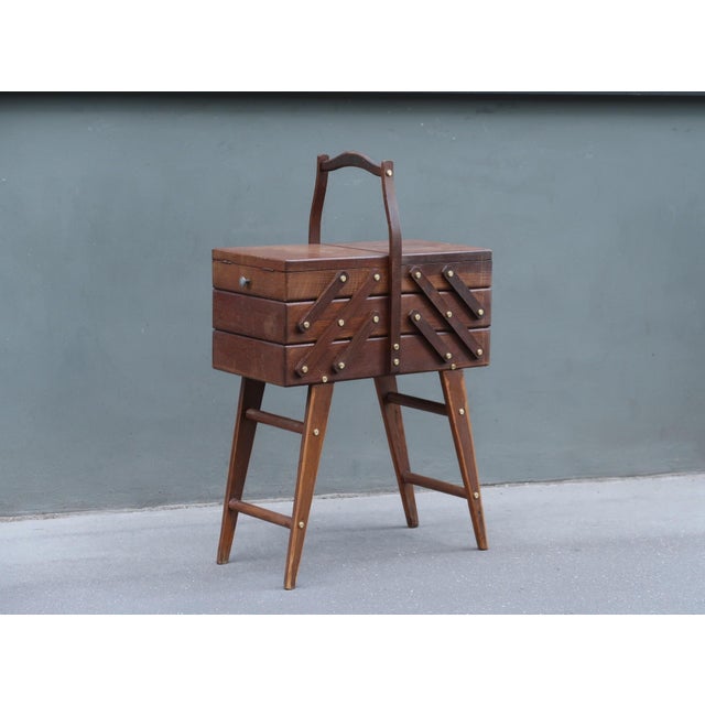 Mid-century french sewing box. Can also be used for collectibles storage, jewelry storage, painting material storage or as...