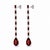 Garnet and Colorless Topaz Long Drop Earrings studs. Art Deco Inspired Garnet and Colorless Topaz Long Earrings. Geometric...