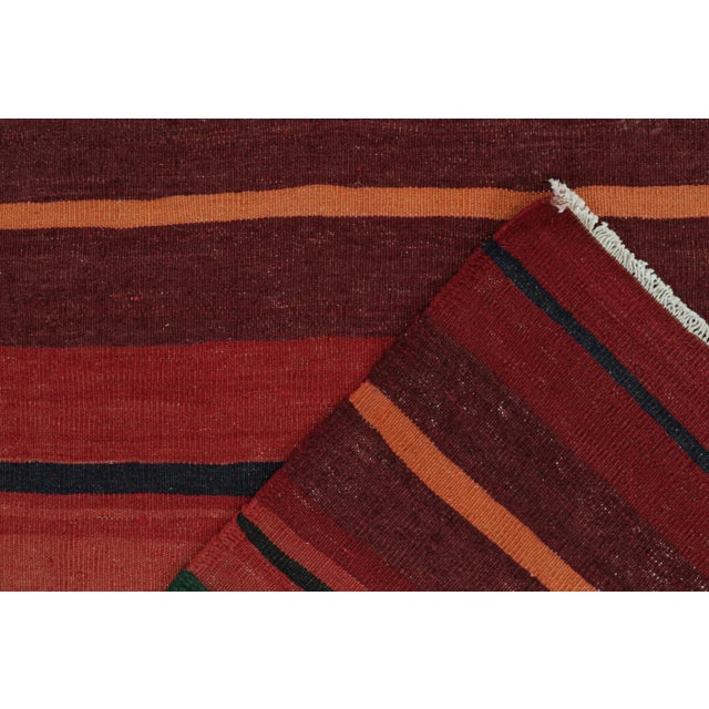 Textile Vintage Karadagh Persian Kilim in Red With Multicolor Stripes by Rug & Kilim For Sale - Image 7 of 7