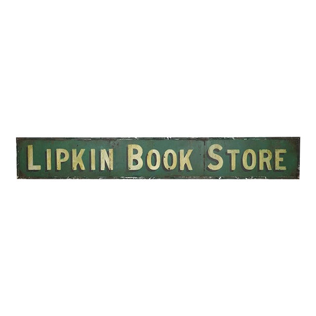 Reclaimed Lipkin Bookstore Aluminum Movie Prop Sign For Sale