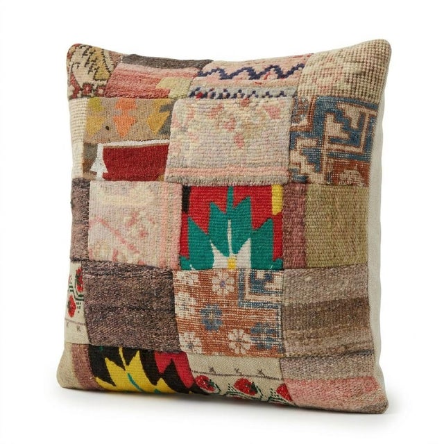 Mid-Century Modern Hand Woven Kilim Pillow Cover 19'' X 20'' For Sale - Image 3 of 4