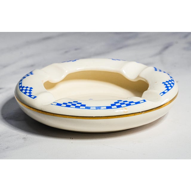 English Charming Antique Ceramic Ashtray English Ironstone Hotelware Dunn Bennett Burslem England Catchall Dish Home Decor For Sale - Image 3 of 11