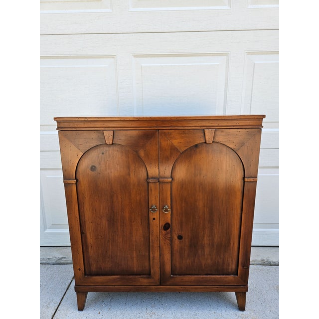 Rare Pine Shop Original cabinets. We love the arched doors. Each cabinet contains two fixed shelves within. The cabinets...