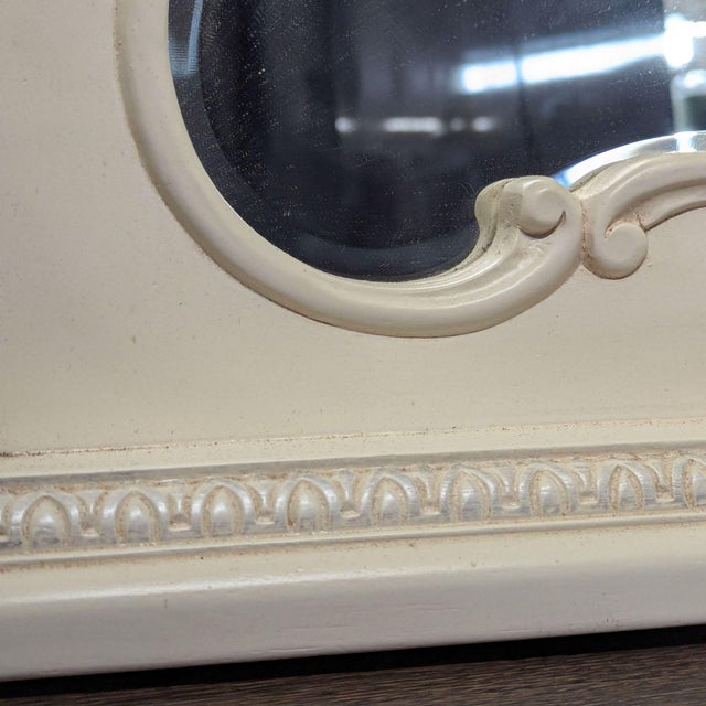 White Carved and Arched Mirror in White Finish For Sale - Image 8 of 8