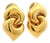 1980s Bulgari Puffy Gancio Link 18k Yellow Gold Earrings, Pair For Sale