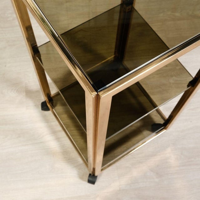 Vintage Trolley in Metal and Smoked Glass, 1970s For Sale - Image 10 of 16