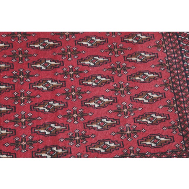 Late 20th Century Handwoven Turkoman Rug, Red Field for Entry -2' 2'' X 4' 7'' For Sale In Tampa - Image 6 of 7