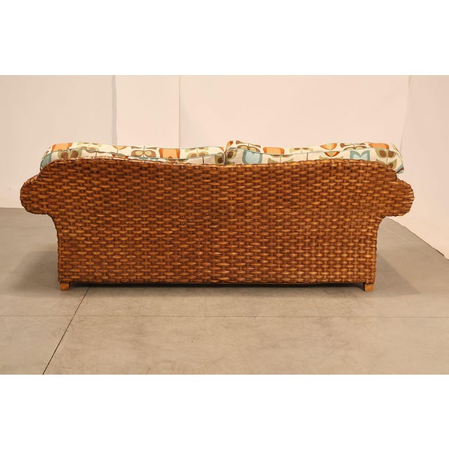 Lane Venture Excursions Pair Of Wicker Sofas With Cushions For Sale - Image 15 of 18