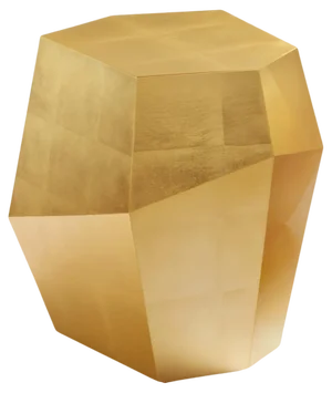 High Three Rocks Gold Leaf Side Table by Insidherland