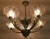 French Art Deco Chandelier in Chrome, Brass and Frosted Glass, 1930s For Sale - Image 9 of 11